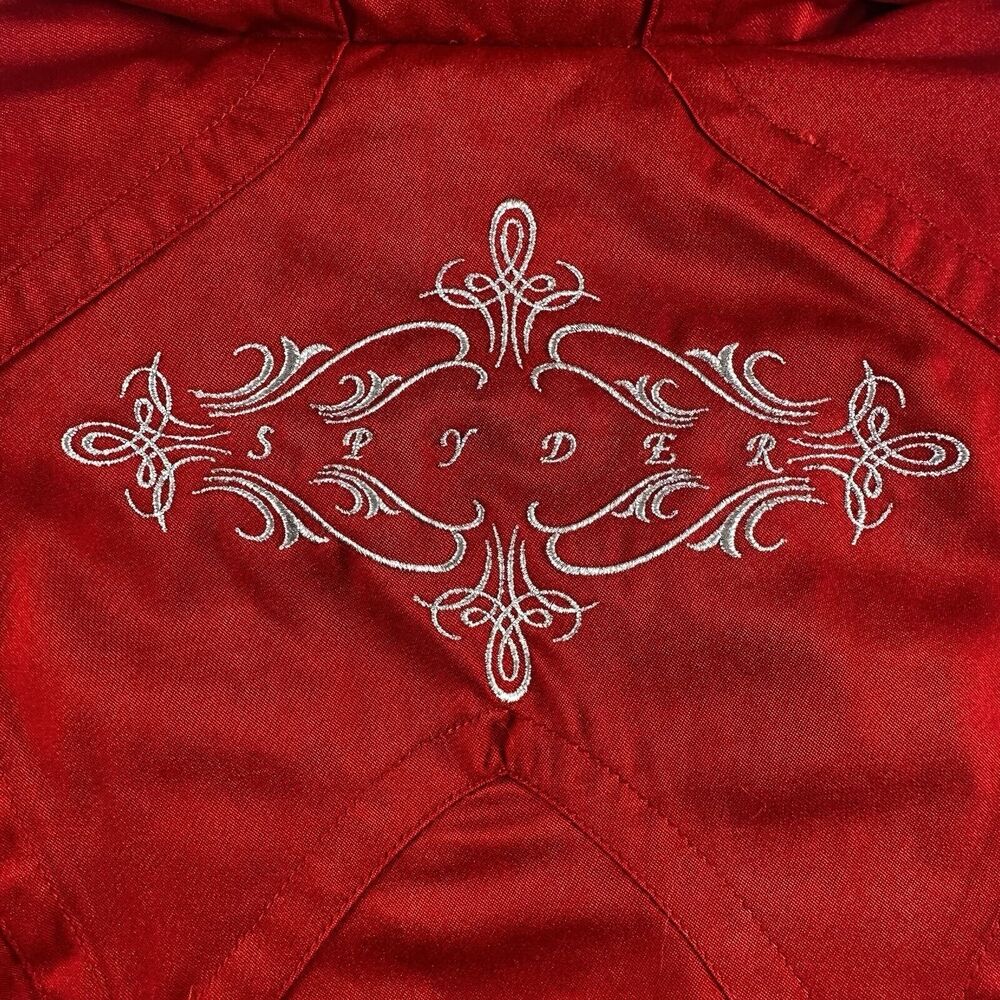 Spyder Ski Coat Embroidered Women's 8 Red‎ Thinsulate 90's Vibe Winter warm - Picture 5 of 16